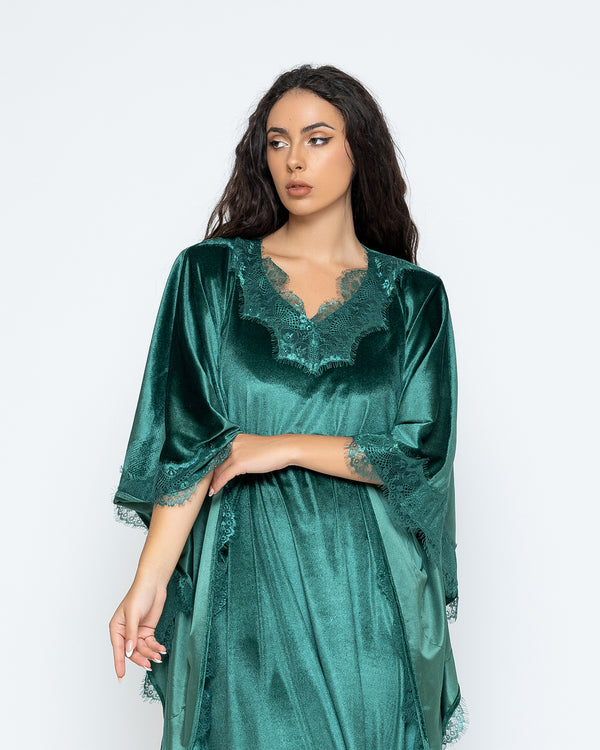 Lace velvet kaftan